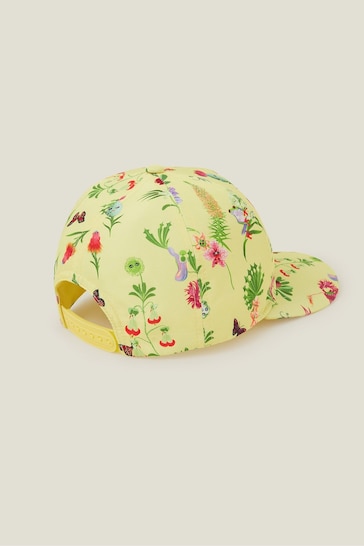 Angels By Accessorize Girls Yellow Floral Print Cap