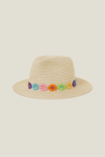 Angels By Accessorize Girls Natural Flower Trilby Hat