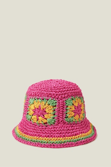 Angels By Accessorize Girls Pink Crochet Packable Hat