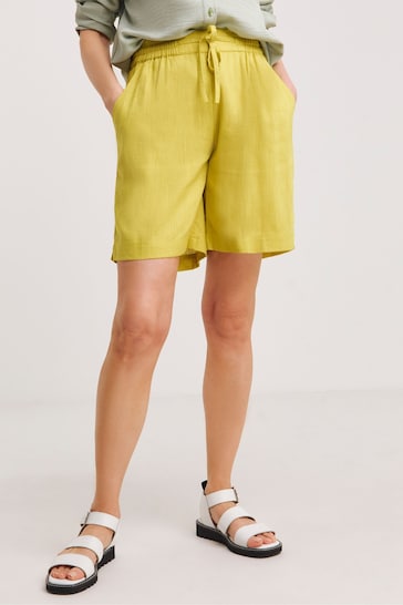 JD Williams Green Linen Mix Knee Length Shorts