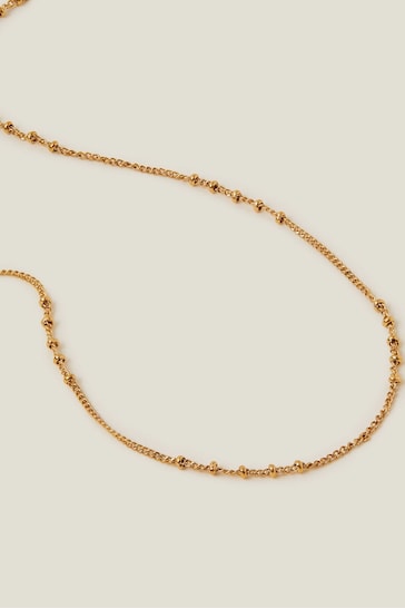 Accessorize Gold Tone Stainless Steel Bobble Chain Necklace