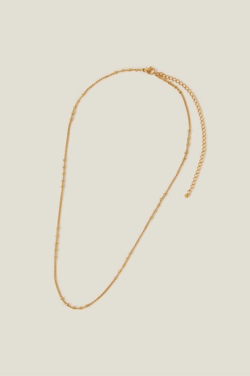 Accessorize Gold Tone Stainless Steel Bobble Chain Necklace