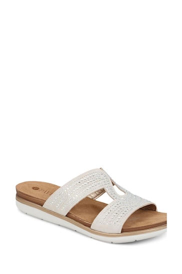 Pavers Slip On Mule White Sandals