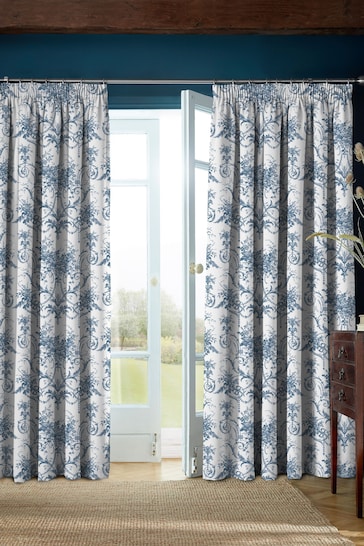 3D Blue Peony 248 Uta Naumann Curtain Curtains Drapes