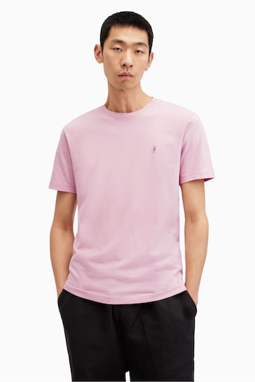 AllSaints Pink Brace Shortsleeve Crew Neck T-Shirt