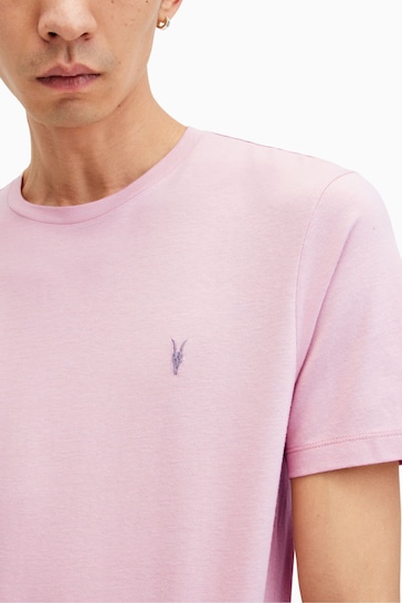 AllSaints Pink Brace Shortsleeve Crew Neck T-Shirt