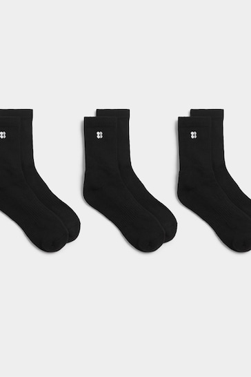 Sweaty Betty Black Essentials Socks 3 Pack
