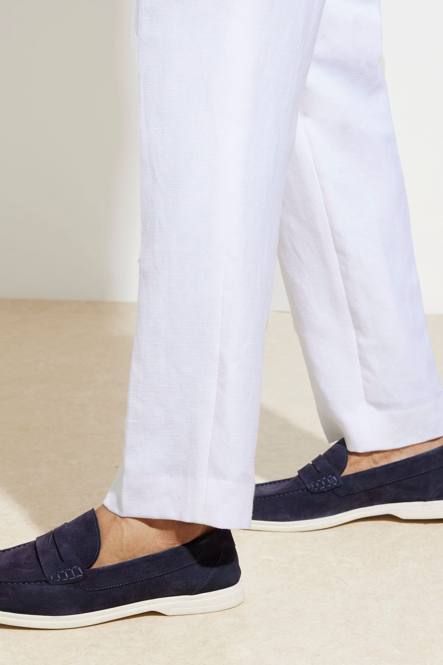 River Island Blue Suedette Slip On Loafers
