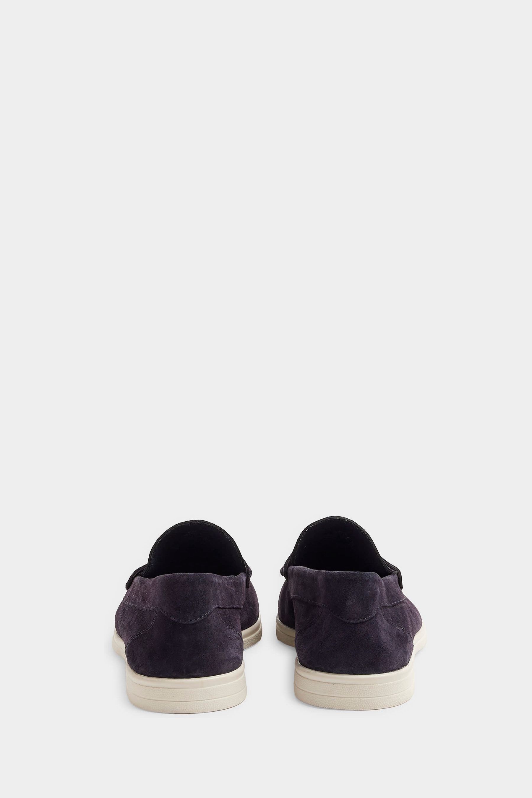 River Island Blue Suedette Slip On Loafers
