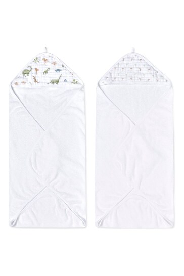 aden + anais Pink Essentials Hooded Towel Country Floral Muslins 2 Pack