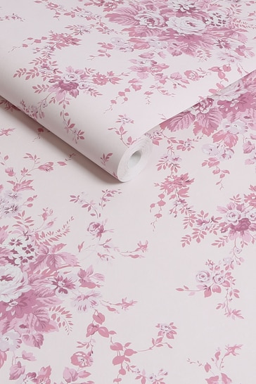 Shabby Chic by Rachel Ashwell® Pink Tonal Garden Floral 10M Wallpaper