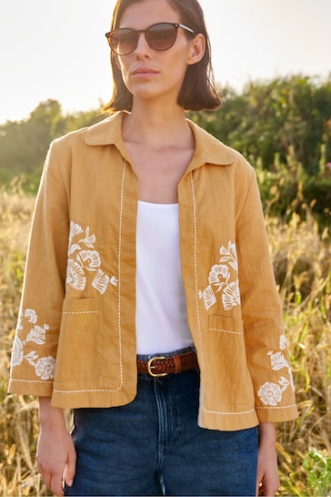Seasalt Cornwall Yellow Millicent Embroidered Jacket