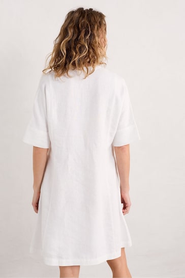 Seasalt Cornwall White Petite Draw Kiln Linen Dress