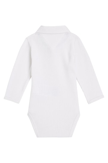 Tommy Hilfiger White Ribbed Bodysuit