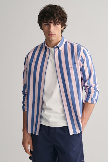 GANT Pink Regular Fit Parasol Striped Poplin Shirt