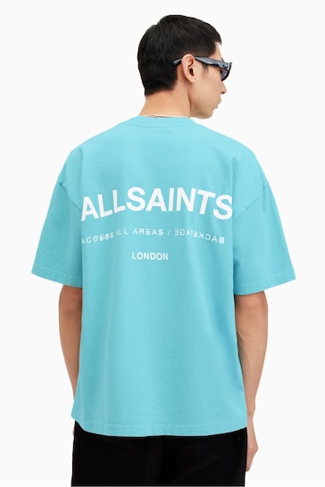 AllSaints Blue Access Shortsleeve Crew T-Shirt