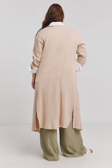 Simply Be Natural Longline Ribbed Cardigan