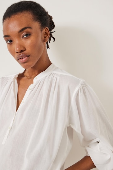 Hush White Lhea Gather Detail Oversized Blouse