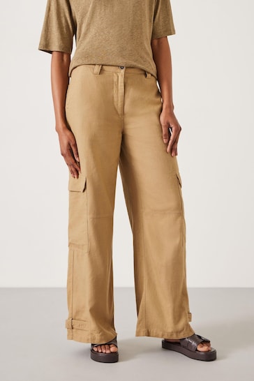 Hush Natural Nova Linen Cargo Trousers