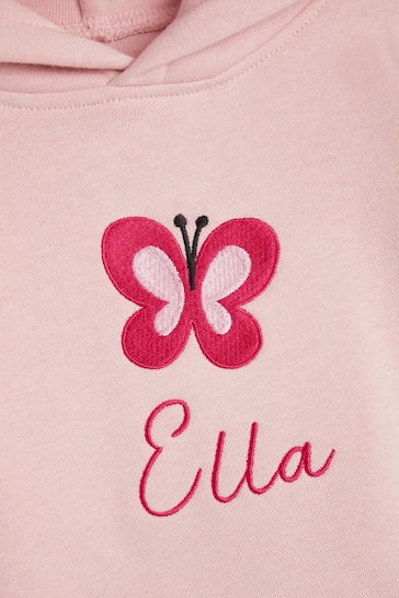 Dollymix Pink Toddlers Personalised Butterfly Hoodie