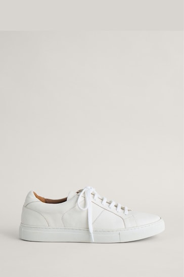 Seasalt Cornwall White Davidstow Leather Trainers