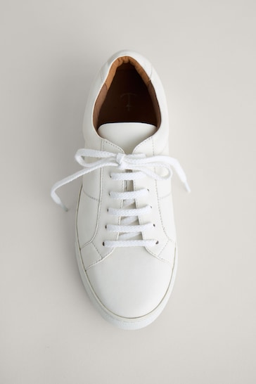 Seasalt Cornwall White Davidstow Leather Trainers