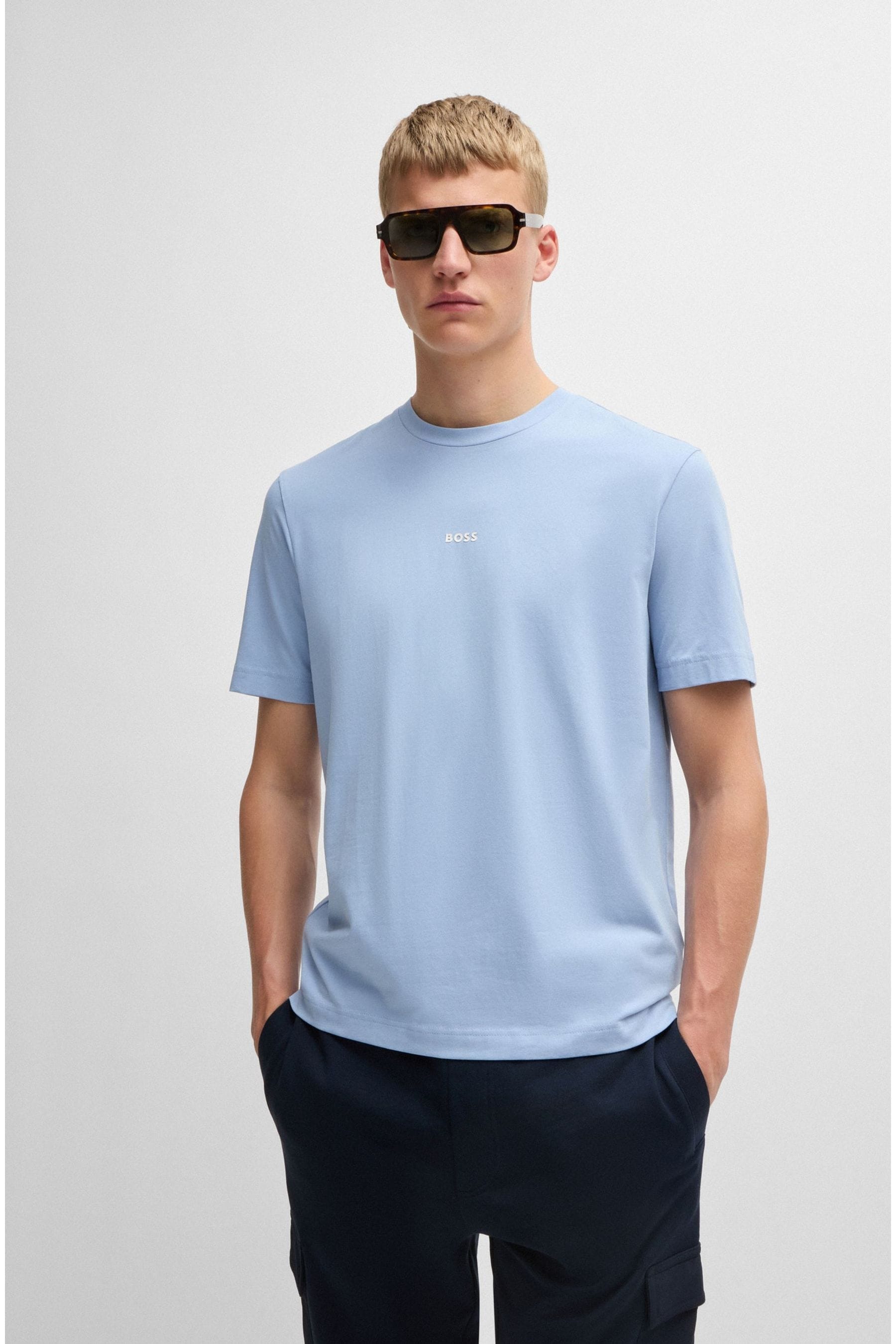 Boss blue t shirt clearance