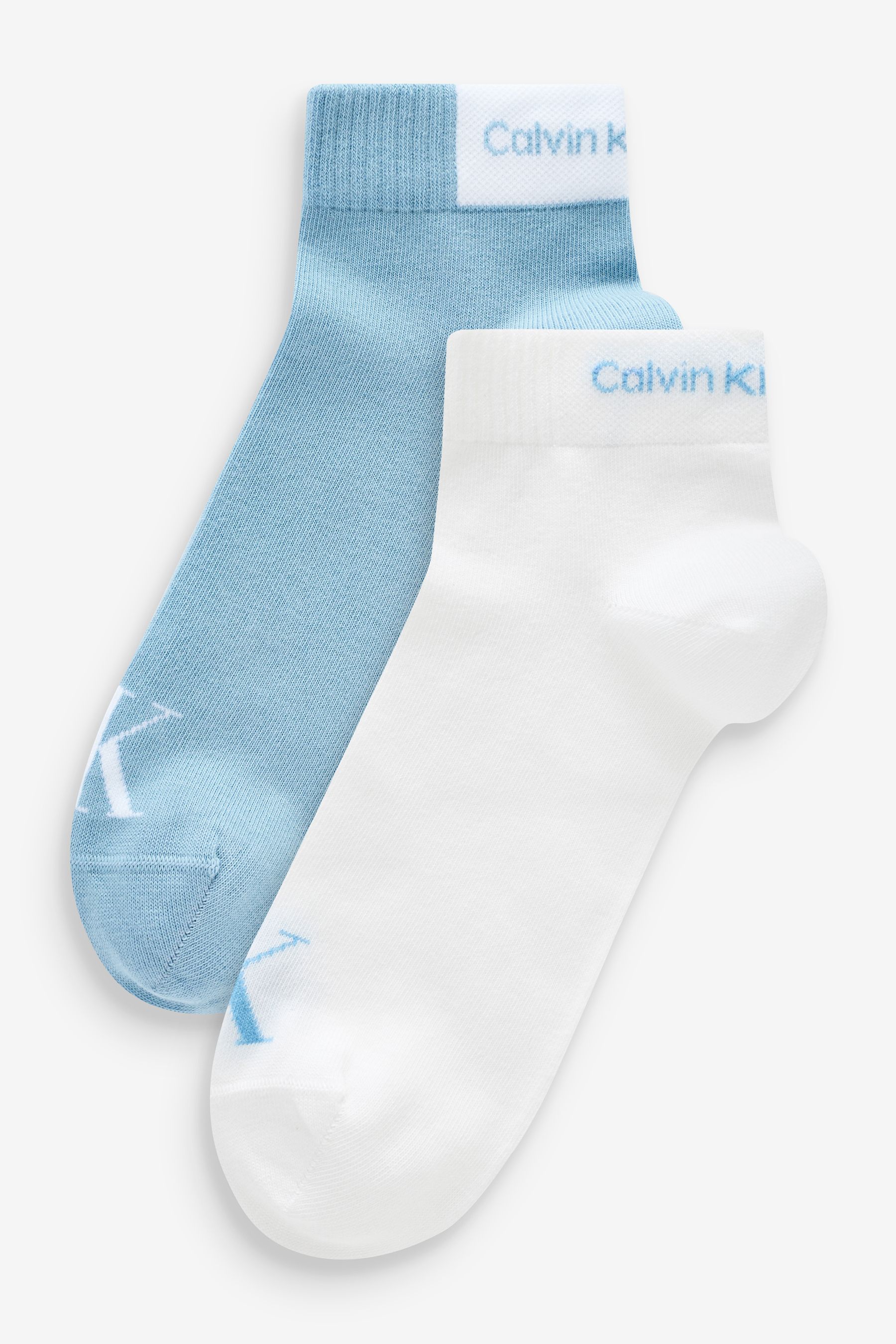 Buy Calvin Klein Blue Mens Quarter Socks 2 Pack from the Next UK online shop