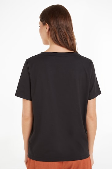 Calvin Klein Black Smooth Cotton V-Neck Short Sleeve T-Shirt