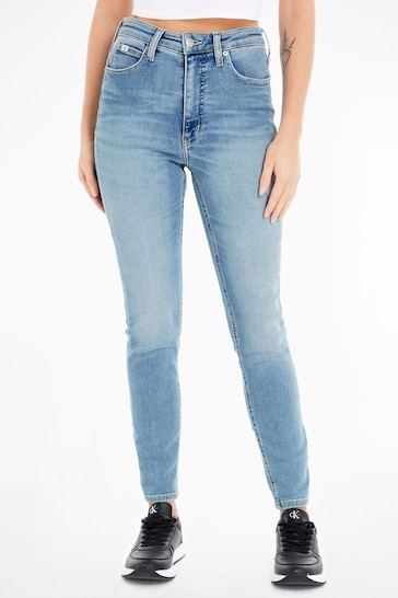 Calvin Klein Blue High Rise Super Skinny Ankle Jeans