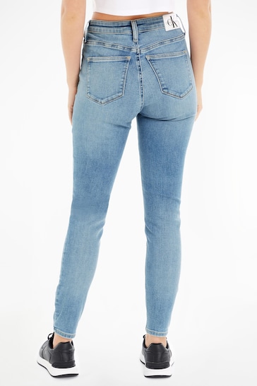 Calvin Klein Blue High Rise Super Skinny Ankle Jeans