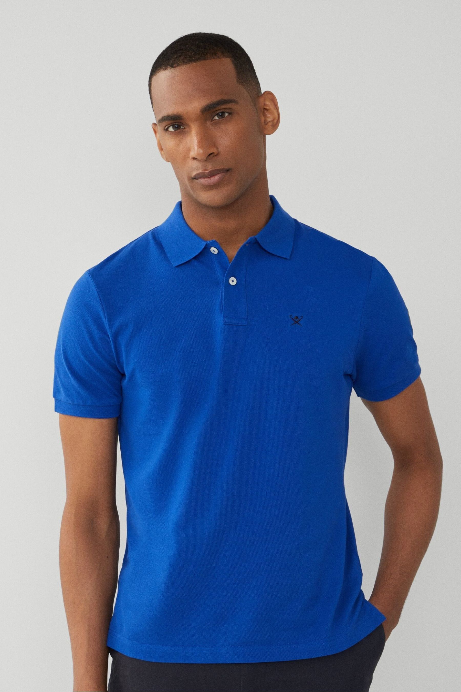 Buy Hackett London Men Slim Blue Logo 100 Cotton Polo Shirt from the Next UK online shop