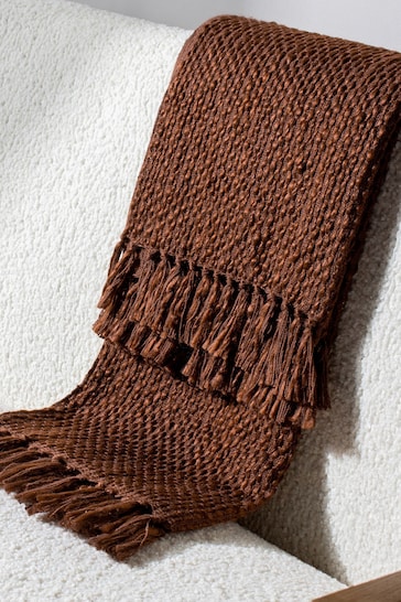 HÖEM Chestnut Morni Woven Fringed Throw