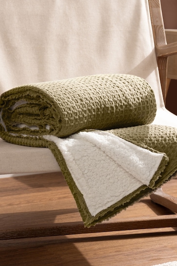 Yard Moss Ronan Sherpa Waffle Throw