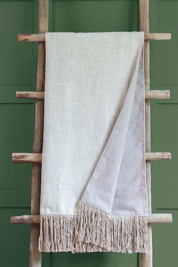 Voyage Maison Linen Jedburgh Woven Fringed Throw