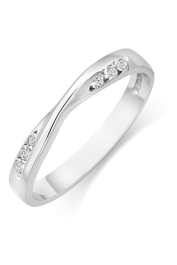 Beaverbrooks 9ct Gold Tone Diamond Wedding Ring