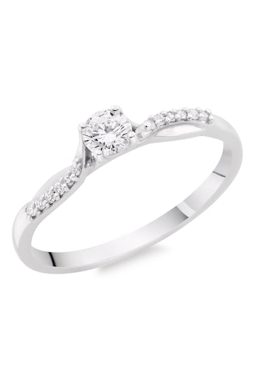 Beaverbrooks 9ct White Gold Solitaire Ring