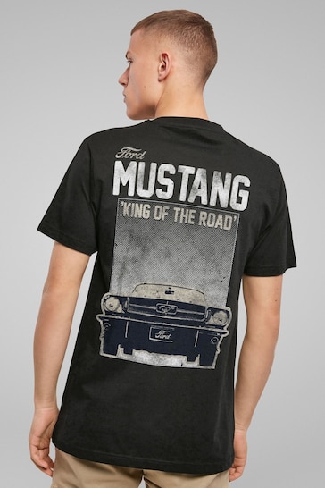 All + Every Black Mens Ford Mustang King Of The Road Quote T-Shirt