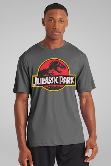All + Every Grey Mens Jurassic Park Classic Logo T-Shirt