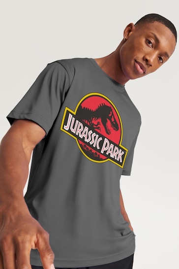 All + Every Grey Mens Jurassic Park Classic Logo T-Shirt