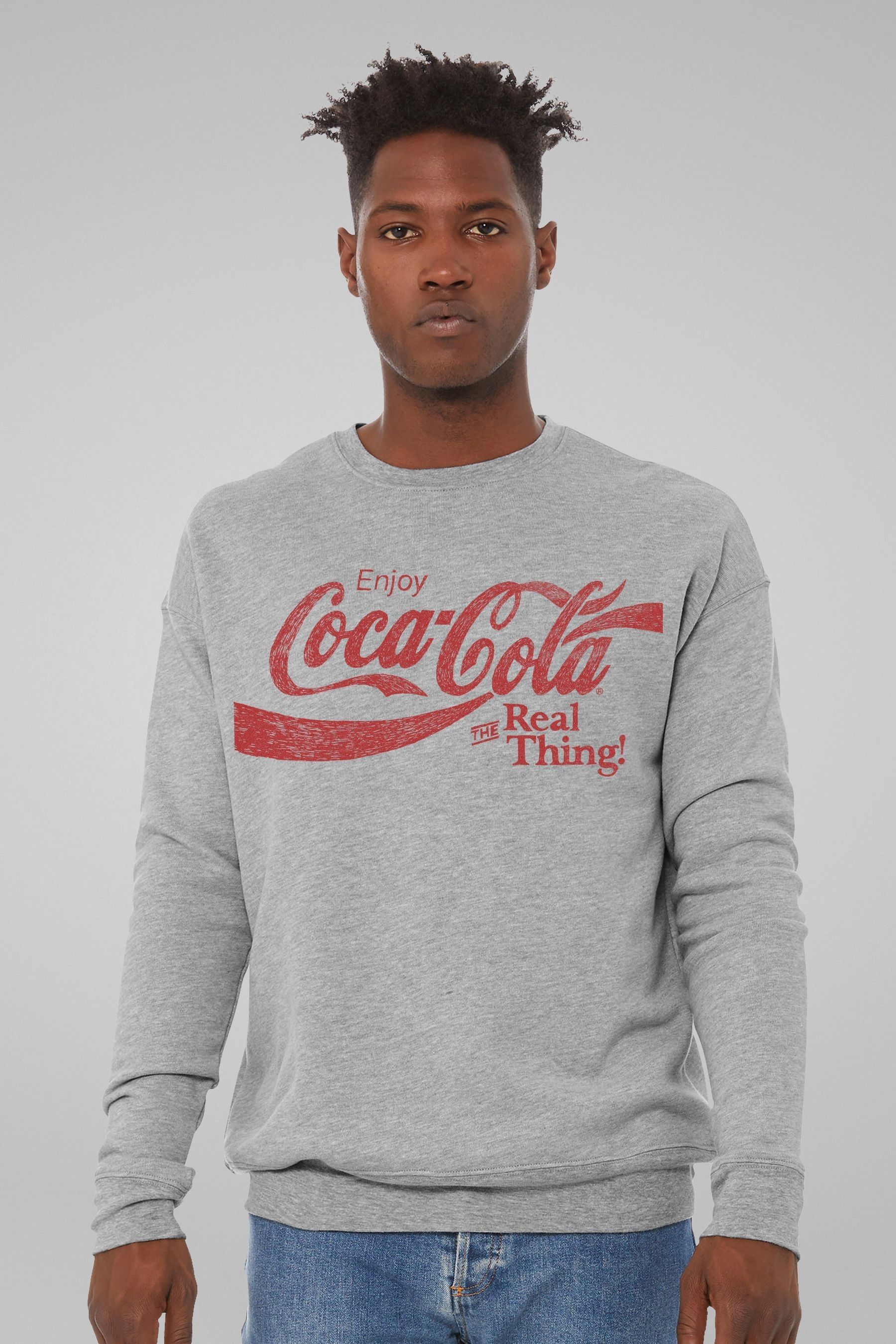 Buy All Every Grey Mens Coca Cola The Real Thing Sweatshirt from the Next UK online shop