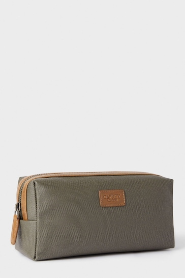 OSPREY LONDON The Small Grantham Waxed Canvas And Leather Washbag