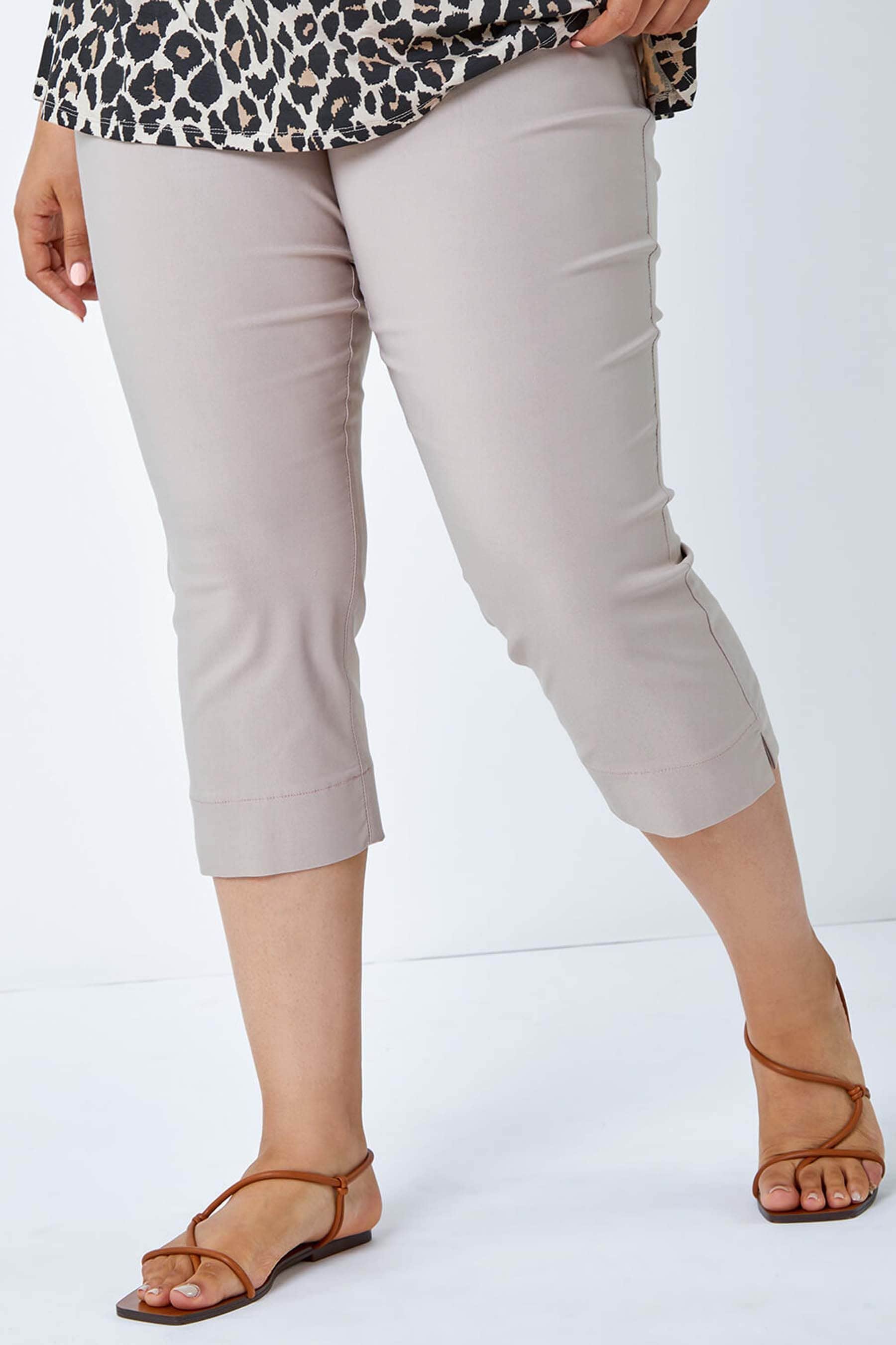 Buy Roman Natural Petite Cropped Stretch Capri Trousers from the Next UK online shop