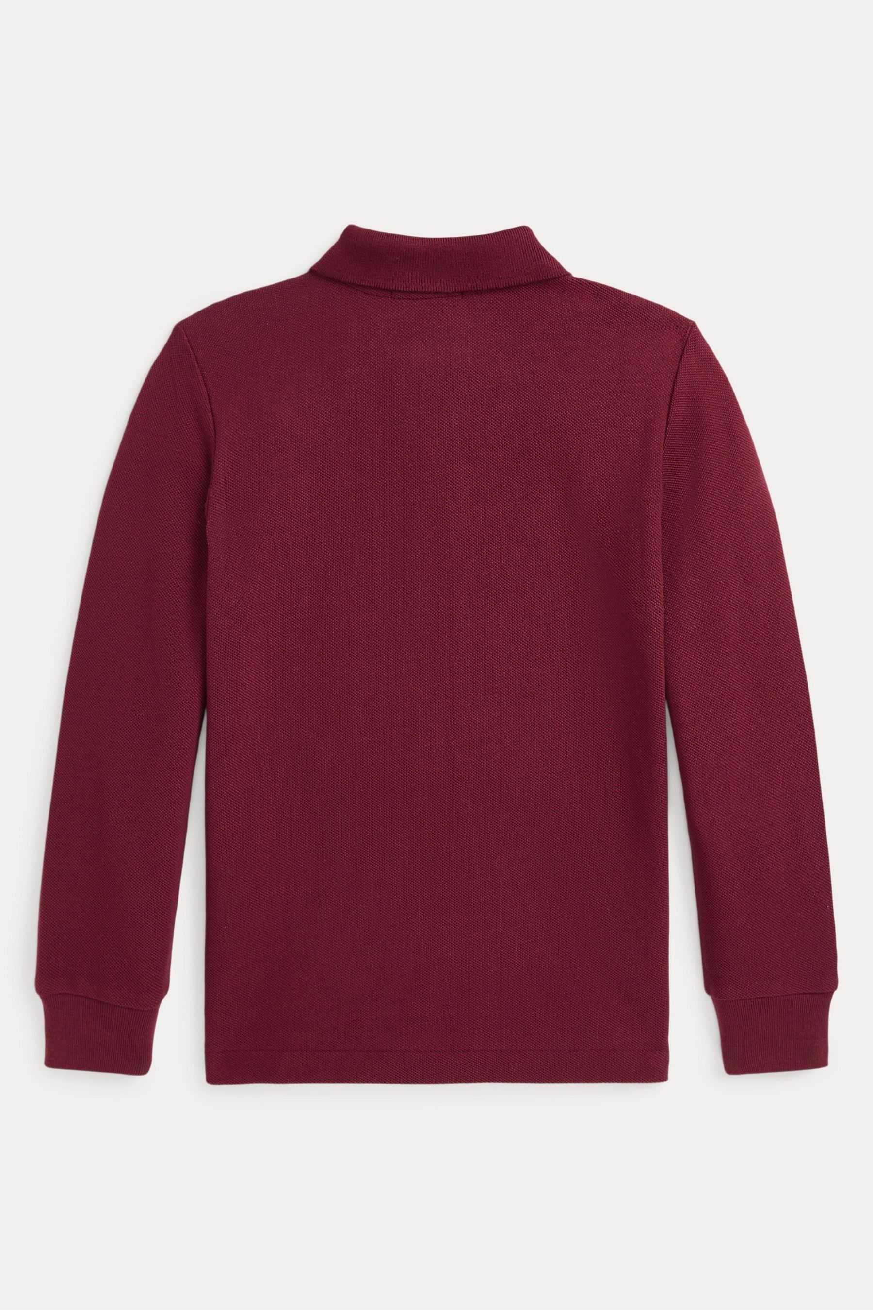 Buy Polo Ralph Lauren Boys Burgundy Red Long Sleeve 100 Cotton Polo Shirt from the Next UK online shop