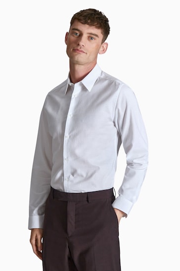 Ted Baker Tailoring Makalu Geo Jacquard White Shirt