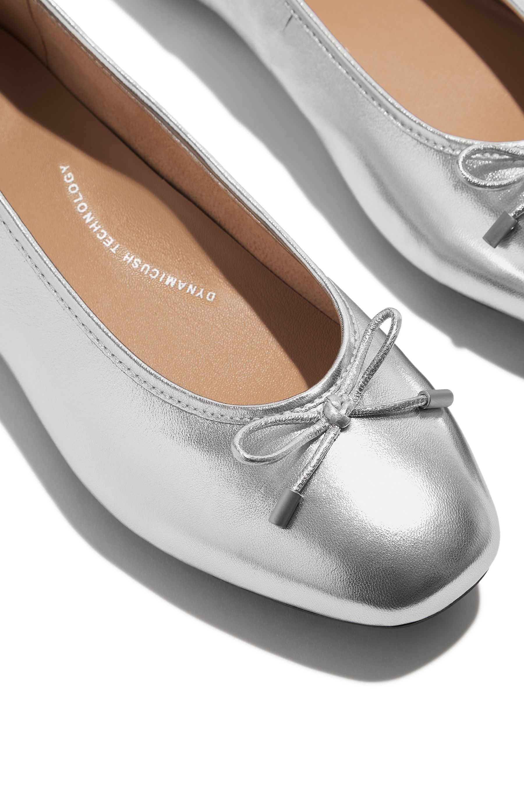 Buy FitFlop Silver Delicato Bow Soft Leather Ballet Flats from the Next UK online shop