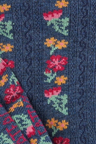 FatFace Blue Floral Women's Socks 1 Pack (size 4-7)