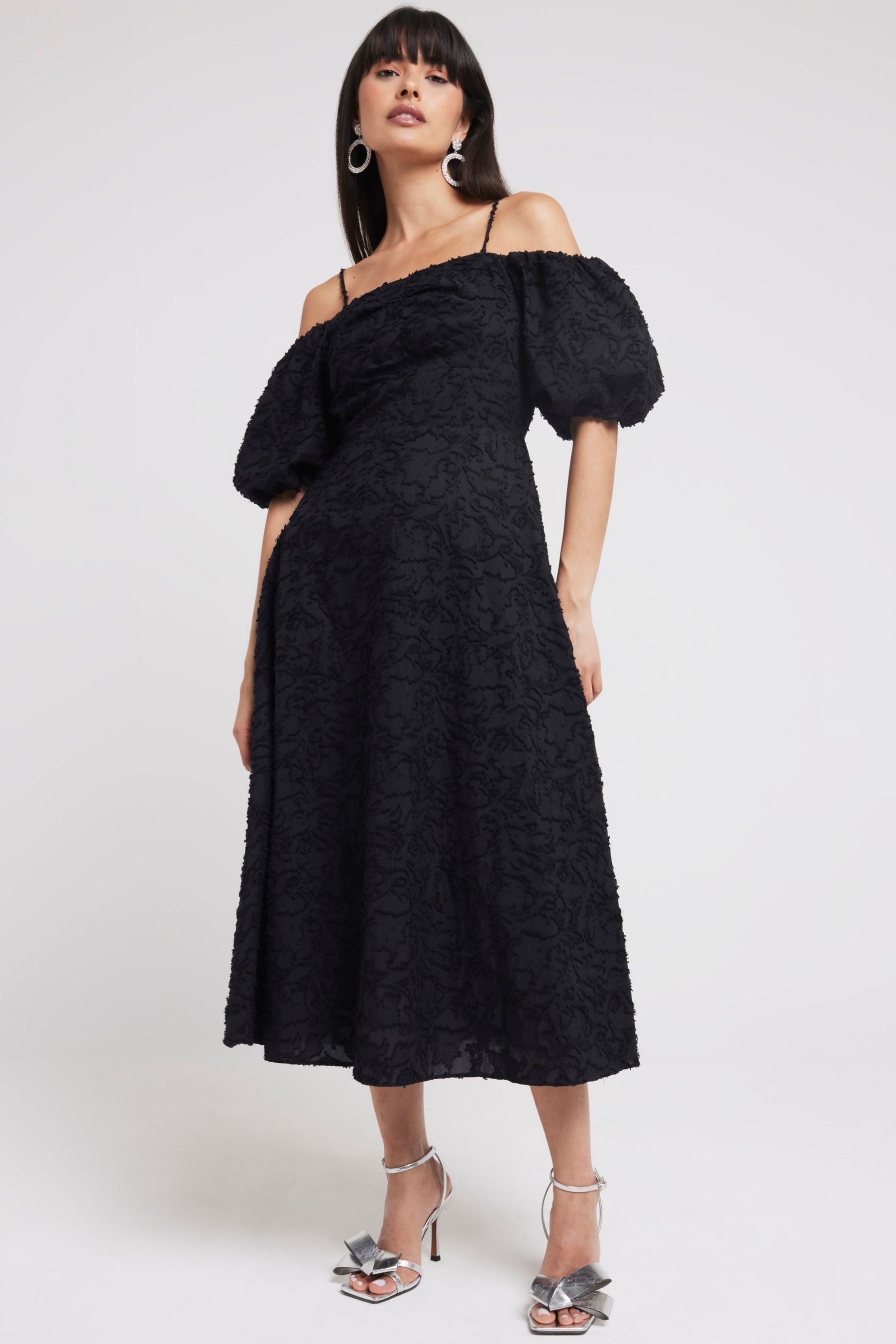 Cold shoulder dress river island clearance