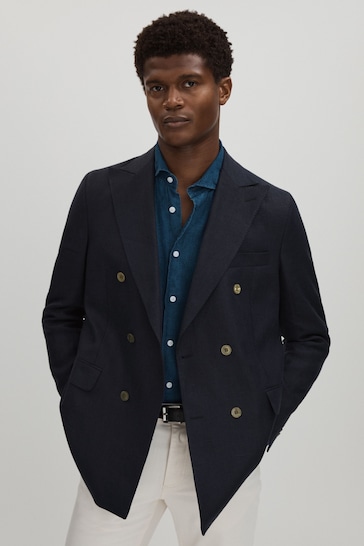 Oscar Jacobson Wool Double Breasted Blazer