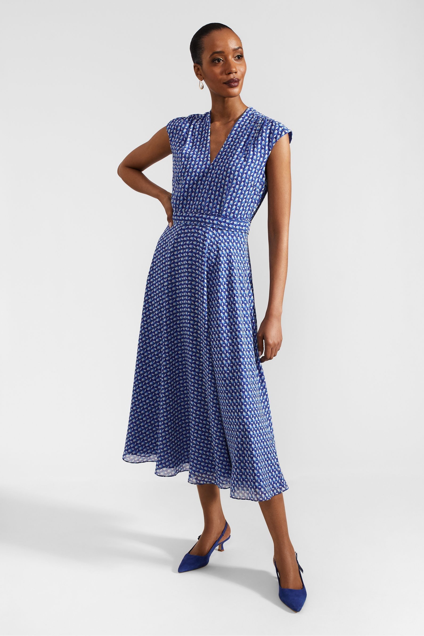 Hobbs blue polka dot dress shop